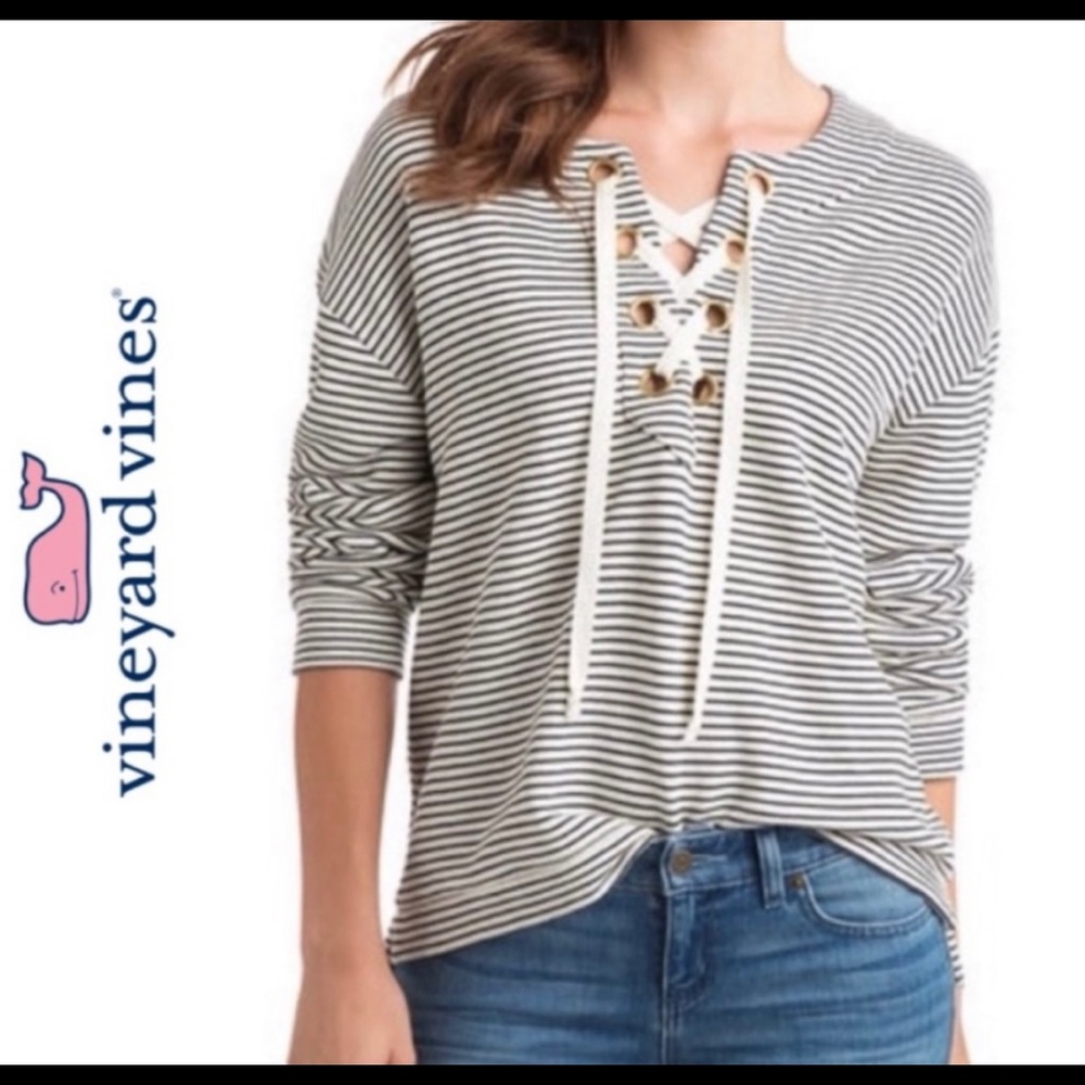 Vineyard Vines Lace Up Top size S